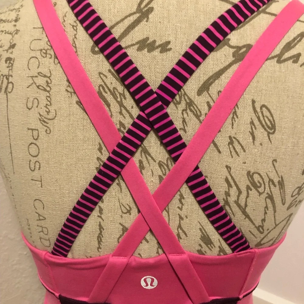 Lululemon Energy Tank Hyper Stripe Raspberry Glo